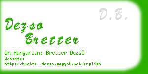 dezso bretter business card